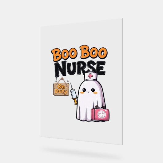 Boo Boo Nurse On Duty Classic T-shirt Acryl Bord (Hoek)