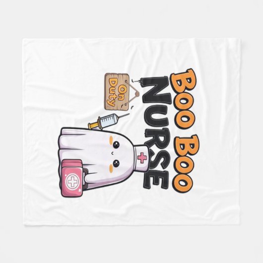 Boo Boo Nurse On Duty Classic T-shirt Fleece Deken (Voorkant (Horizontaal))