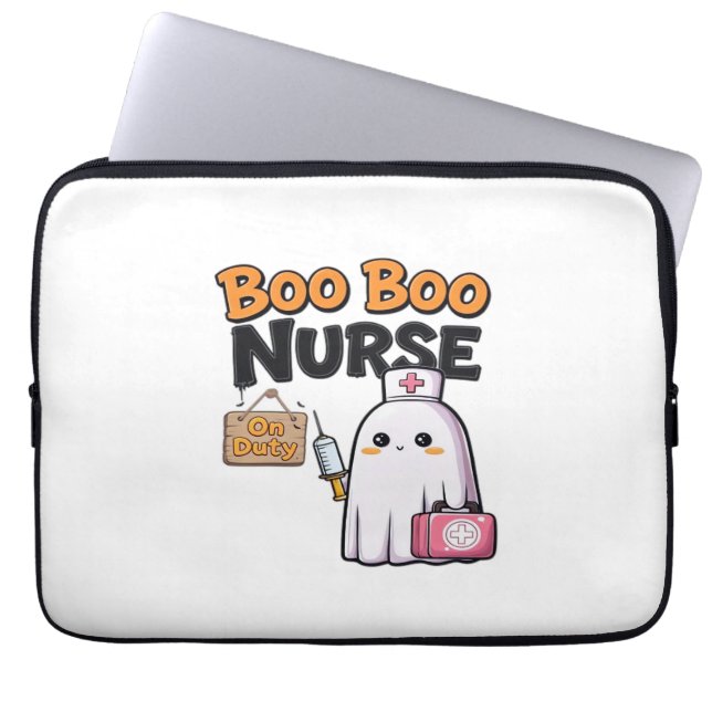 Boo Boo Nurse On Duty Classic T-shirt Laptop Sleeve (Voorkant)