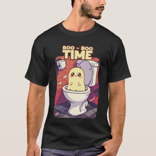 Boo-Boo Time - Grappig Ghost Toilet Ontwerp T-shirt (Voorkant)