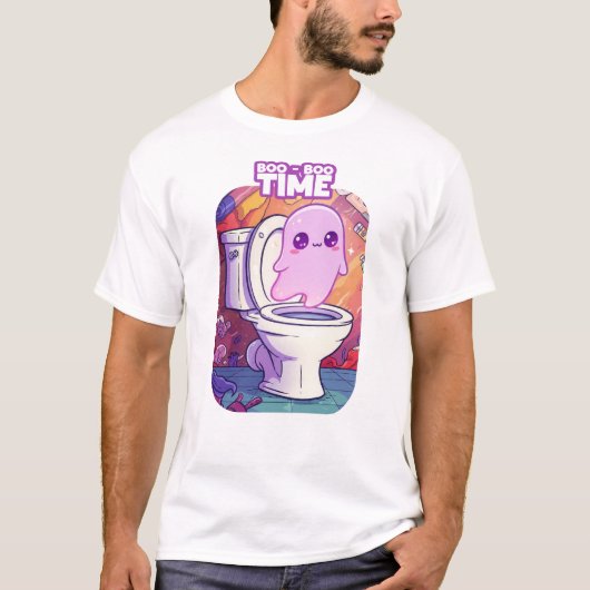Boo-Boo Time - Grappig Ghost Toilet Ontwerp T-shirt (Voorkant)