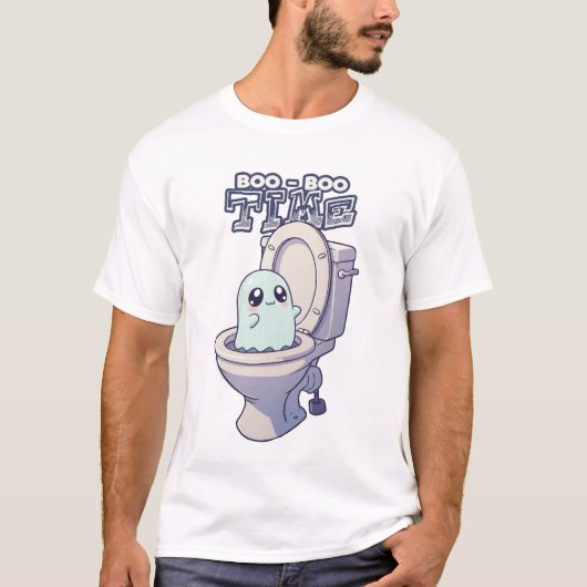 Boo-Boo Time - Grappig Ghost Toilet Ontwerp T-shirt (Voorkant)
