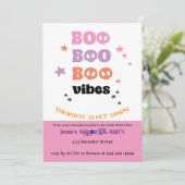 BOO BOO Vibes Halloween Party Kaart (Staand voorkant)