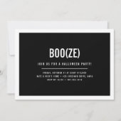 Boo & Booze Modern Halloween Party Invitation Kaart (Voorkant)