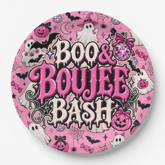 Boo & Boujee Bash Papieren Bordje (Voorkant)