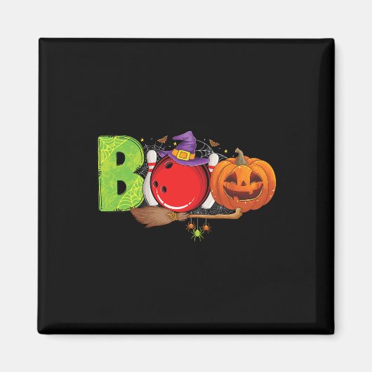 Boo Bowling Byll Pins Liefhebber Bowling Halloween Magneet (Voorkant)