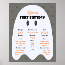 Boo. Boys Halloween 1st Birthday Milestone Poster