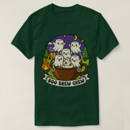 Boo Brew Crew Schattige Ghost Coffee Design T-shirt