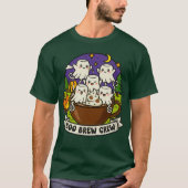 Boo Brew Crew Schattige Ghost Coffee Design T-shirt (Voorkant)