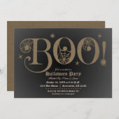 BOO Brown Rustic Elegant Halloween Costume Party Kaart (Voorkant / Achterkant)