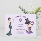 BOO BRUNCH Vrijgezellenfeest Paars Sinaasappel Hal Kaart (Staand voorkant)