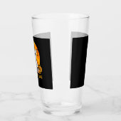Boo Bulldog met pompoen spin en maan Glas (Links)