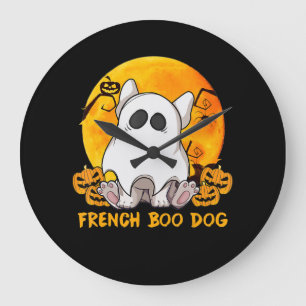 Boo Bulldog met pompoen spin en maan Grote Klok