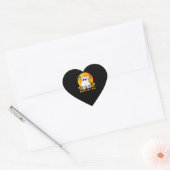 Boo Bulldog met pompoen spin en maan Hart Sticker (Envelop)