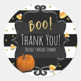 Boo! Candy Corn Halloween-feestfavorietstickers Ronde Sticker