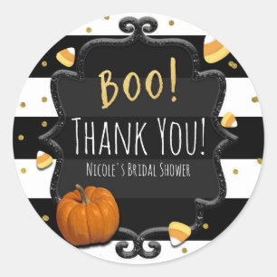 Boo! Candy Corn Halloween-feestfavorietstickers Ronde Sticker