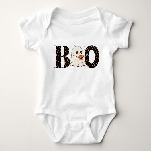 Boo Candy Corn Lettering met spook en Confetti Romper (Voorkant)
