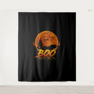 Boo Carrier Vliegtuig Funny Halloween voor militai Wandkleed