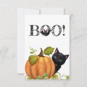 Boo Cat Halloween Flat Card Bedankkaart (Voorkant)