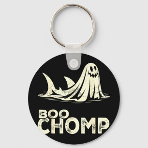 Boo chomp – grappige geest haai halloween retro sleutelhanger