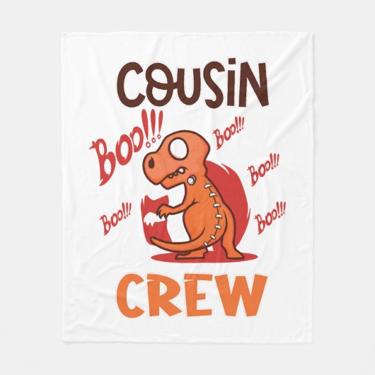 Boo Cousin Crew Halloween Dinosaur Spooky Kostuum Fleece Deken (Voorkant)