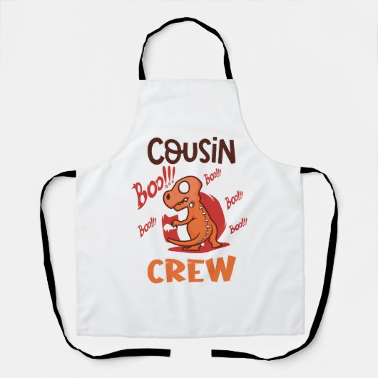 Boo Cousin Crew Halloween Dinosaur Spooky Kostuum Schort (Voorkant)