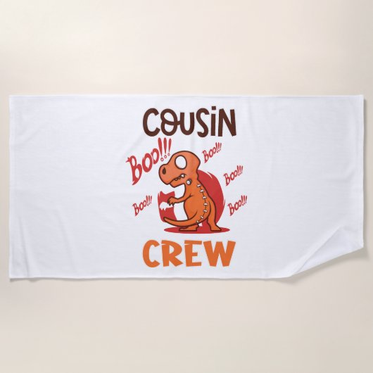 Boo Cousin Crew Halloween Dinosaur Spooky Kostuum Strandlaken (Voorkant)