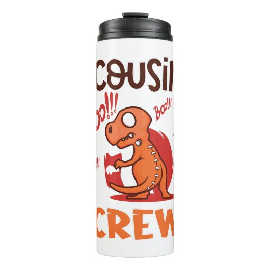 Boo Cousin Crew Halloween Dinosaur Spooky Kostuum Thermosbeker (Voorkant)