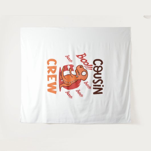 Boo Cousin Crew Halloween Dinosaur Spooky Kostuum Wandkleed (Voorkant (horizontaal))