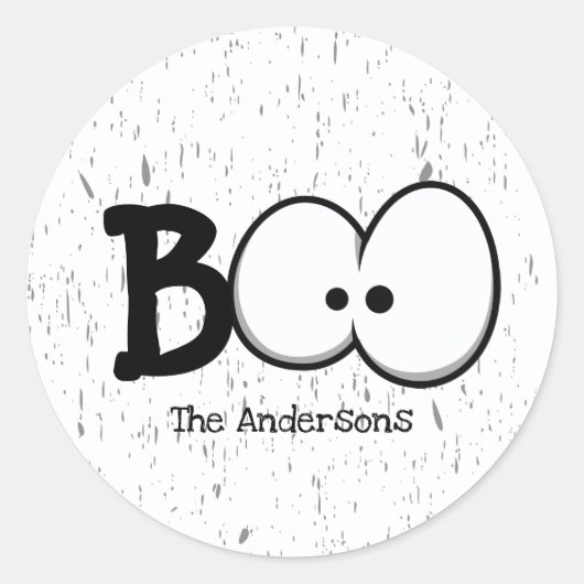 Boo Crazy Eyes Halloween Ronde Sticker (Voorkant)