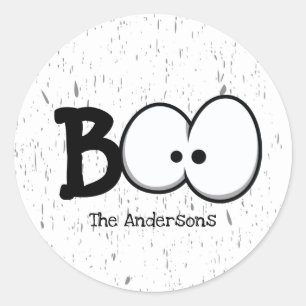 Boo Crazy Eyes Halloween Ronde Sticker