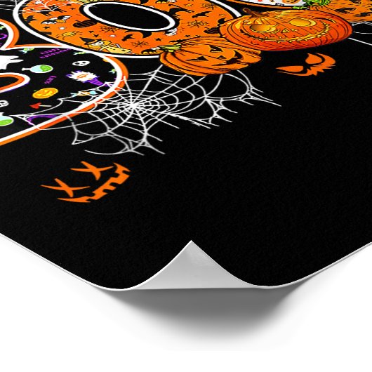 Boo Creepy Owl Pumpkin Ghost Halloween Men Women K Poster (Hoek)