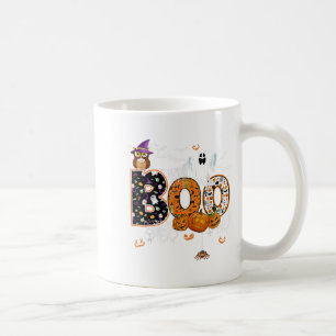 Boo Creepy Uil Pumpkin Ghost Halloween Mannen Vrou Koffiemok