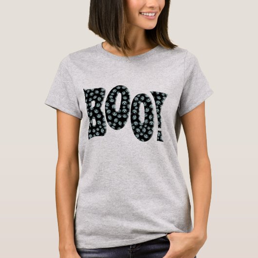 'BOO' Creepy White Pumpkins Halloween T-shirt (Voorkant)