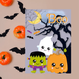 Boo Crew 1 Cute Halloween Kaart voor kinderen