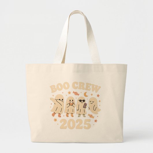 Boo Crew 2025 Trending Ghost Squad Grote Tote Bag (Voorkant)