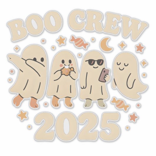 Boo Crew 2025 Trending Ghost Squad Sticker (Voorkant)