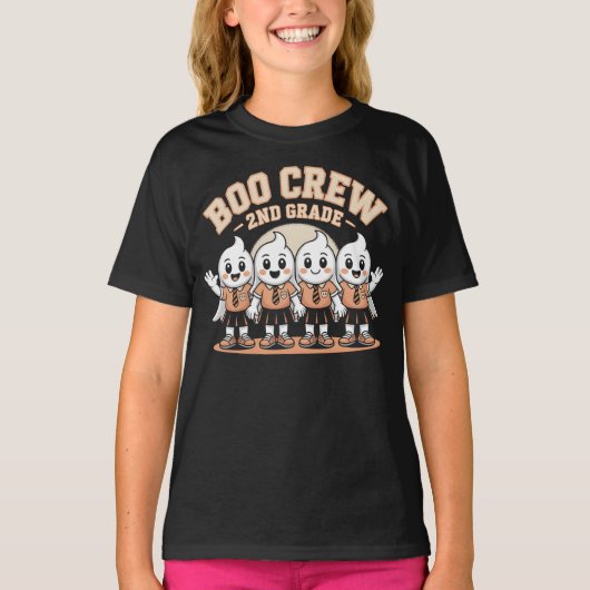 Boo Crew 2e klas Schattigee Halloween-spoken T-shirt (Voorkant)