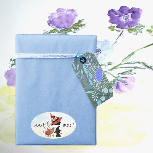 Boo Crew Black Cat Witch Pet Ghost Story Boek Scha Ovale Sticker