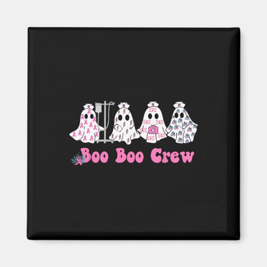 Boo Crew Borstkanker Ghost Nurse Halloween Magneet (Voorkant)