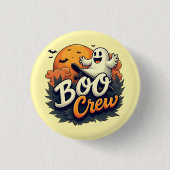 "Boo Crew" Cheerful Ghost Button (Voorkant)