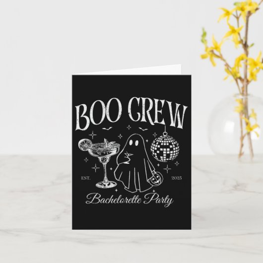Boo Crew Chelorette Party Halloween Witchy Bridal Kaart (Gele Bloem)