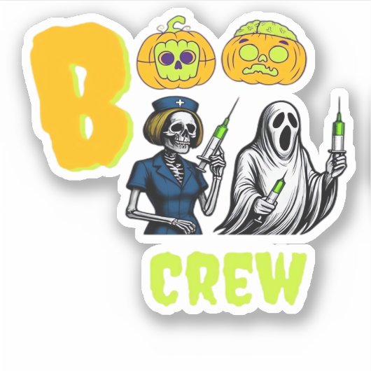 Boo Crew Classic T-shirt Sticker (Voorkant)