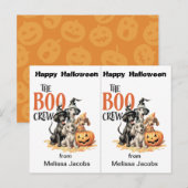 Boo Crew Dogs School Party Halloween Kaart (Voorkant / Achterkant)