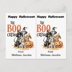 Boo Crew Dogs School Party Halloween Kaart