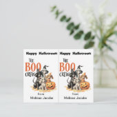 Boo Crew Dogs School Party Halloween Kaart (Staand voorkant)