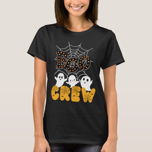 Boo Crew Familie Matching Grappige Halloween T-shirt (Voorkant)