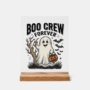 Boo Crew Forever Vintage Ghost Halloween T-shirt D Acryl Bord