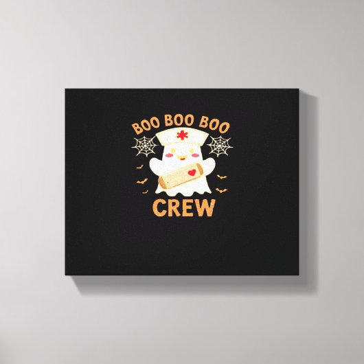 Boo Crew Funny Ghost Spooky Halloween Nurse T-Shir Canvas Afdruk (Voorkant)