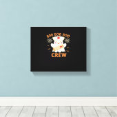 Boo Crew Funny Ghost Spooky Halloween Nurse T-Shir Canvas Afdruk (Insitu (Houten vloer))